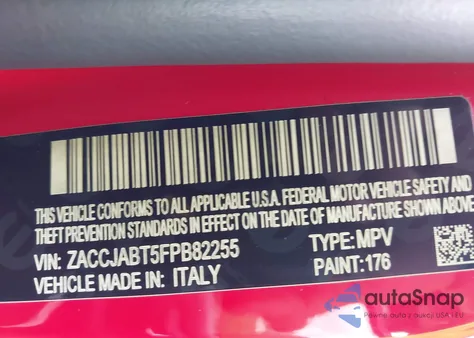 2015 Jeep Renegade Latitude from USA, damaged, VIN ZACCJABT5FPB82255